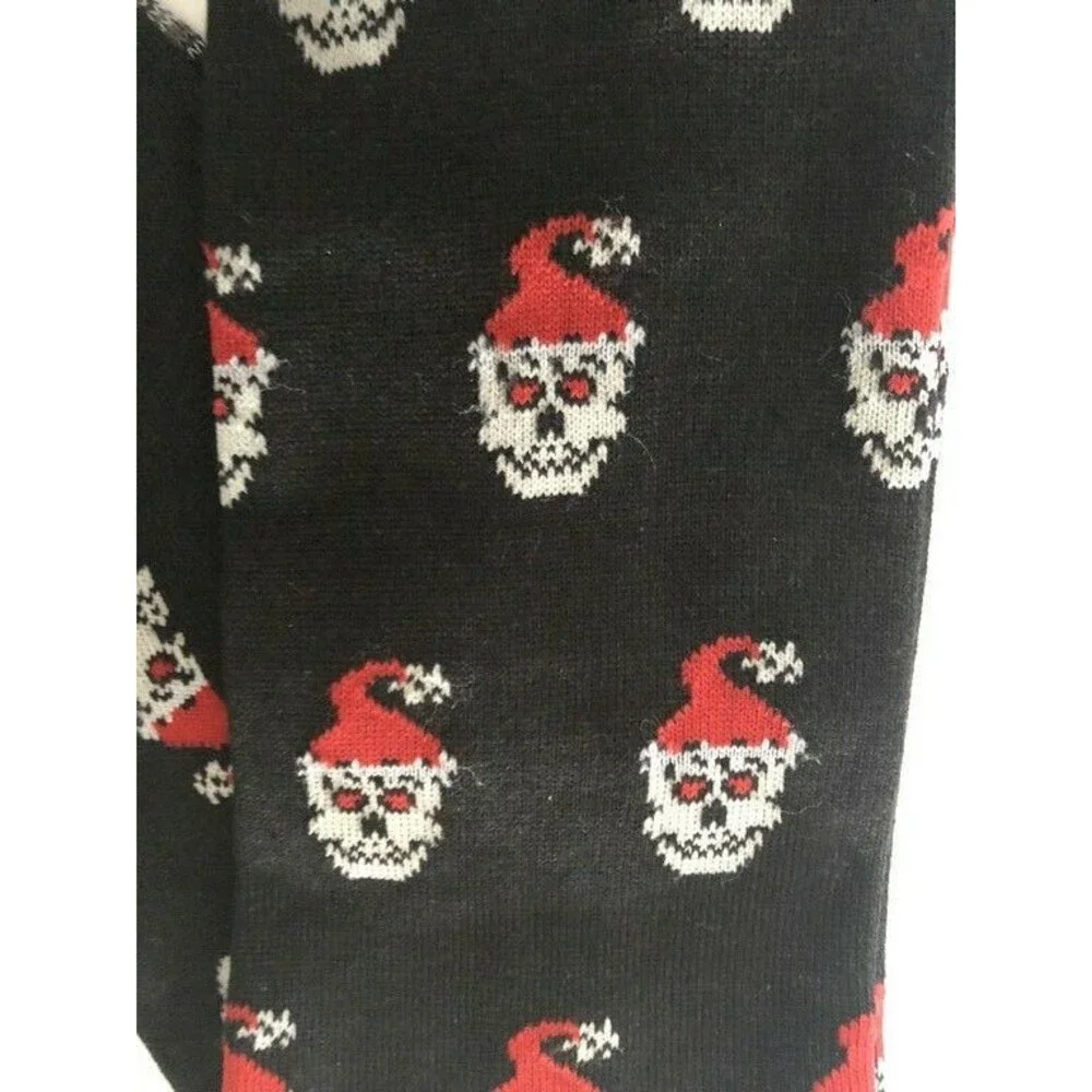 Robert Graham Christmas Santa Skull Mens Dress Socks Peruvian Pima Cotton Black